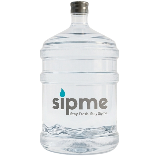 SIPME branded 19-liter mineral water bottle.